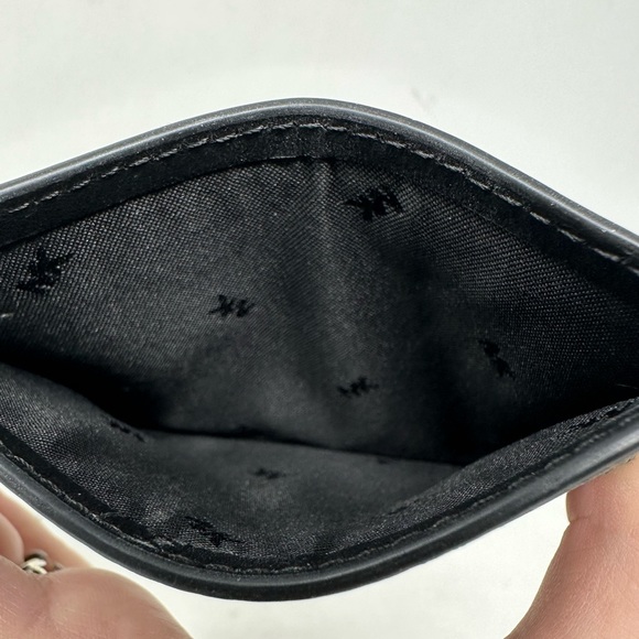 Michael Kors Hudson Logo Stripe Leather Card Case, Men's Size OS - Olive Green - Picture 4 of 6